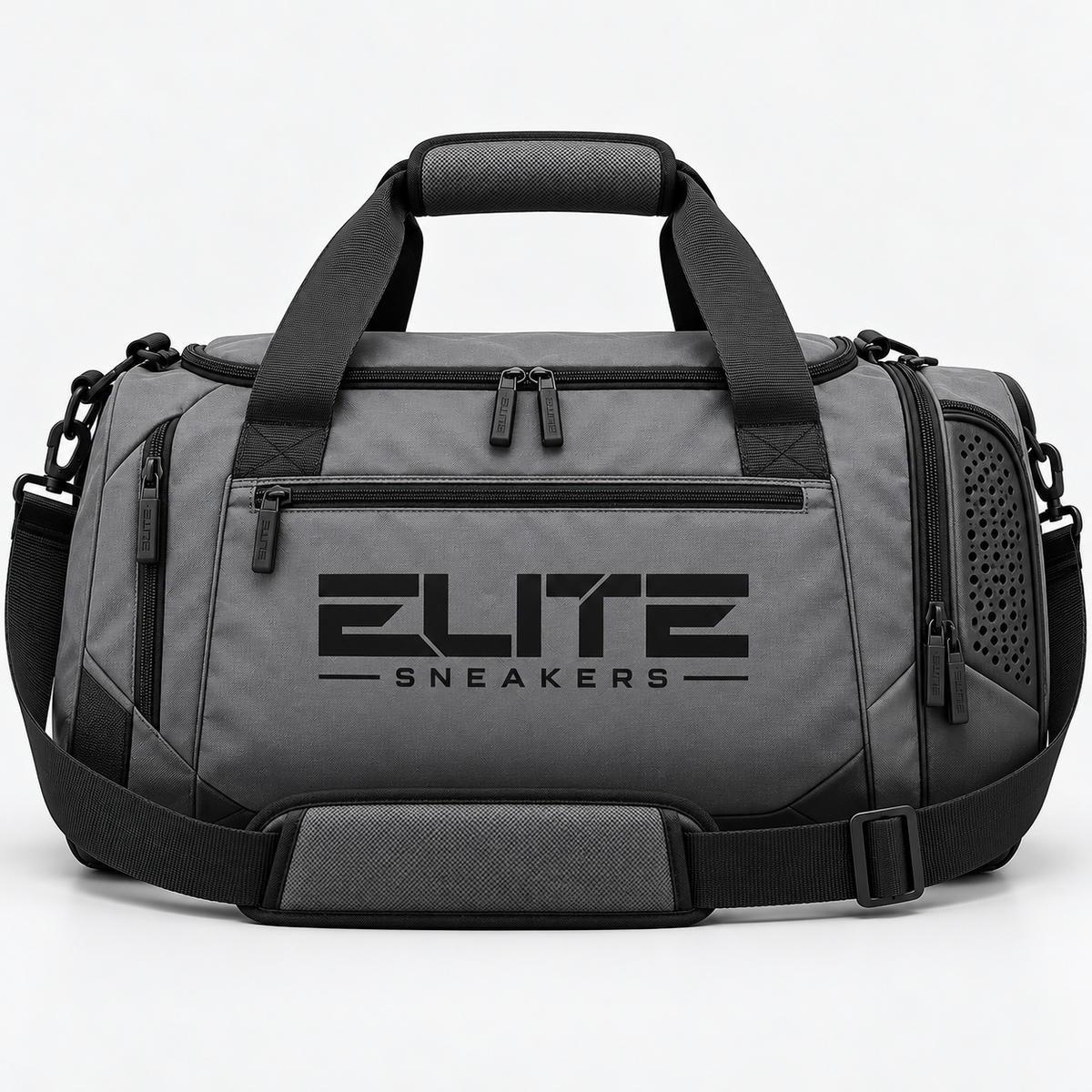 Elite Sneakers Grey Shoe-Compartment Duffel Bag