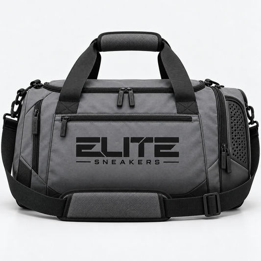 Elite Sneakers Grey Shoe-Compartment Duffel Bag