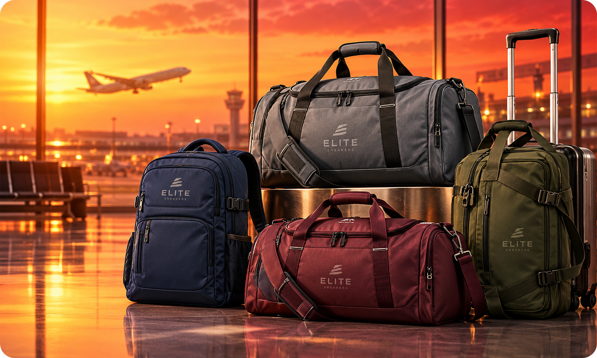 Athletic bags in a gym and travel setting